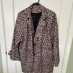 SHEIN Leopard Print Trench Coat